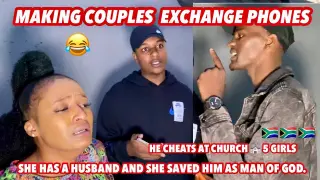 Making couples switching phones for 60sec 🥳 SESSION 2 ( 🇿🇦SA EDITION )|EPISODE 3 |