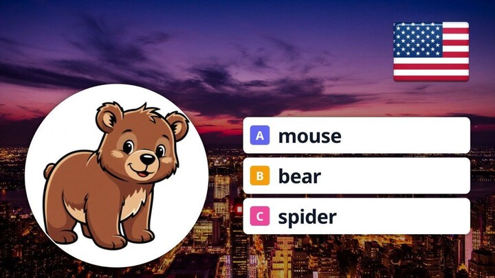 English A1 Quiz: Can You Name All 4 Animal Words?