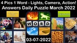 4 Pics 1 Word - Lights, Camera, Action! - 07 March 2022 - Answer Daily Puzzle + Bonus Puzzle