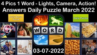 4 Pics 1 Word - Lights, Camera, Action! - 07 March 2022 - Answer Daily Puzzle + Bonus Puzzle