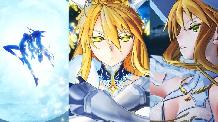 【FGO Arcade · 1080P】Baju Renang Artoria (Ruler) [Lingji 1+2+3] Mode Pertarungan + Animasi Noble Phan