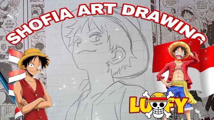drawing luffy tema 17 Agustus
