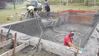 Shotcrete pool construction time-lapse