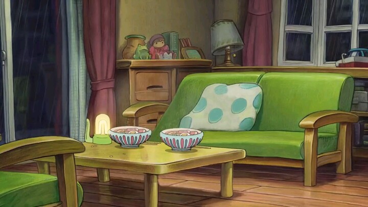Rainstorm in Ponyo's House (Studio Ghibli ASMR Ambience).