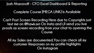 Josh Aharonoff Course CFO Excel Dashboard & Reporting download