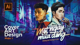 Thiết kế Cover art - Một Ngày Mùa Đông - Hoàng Hải Dương Ft.Koo .photoshop Illustrator | BonART