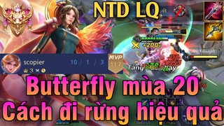 Butterfly mùa 20 liên quân | Cách đánh, lên đồ phù hiệu bảng ngọc cho tướng butterfly mùa 20 đi rừng