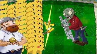 Plant vs Zombies ✔️pikachu    vs 9999 Zombies -- PVZ funny moments  2022 🅿210