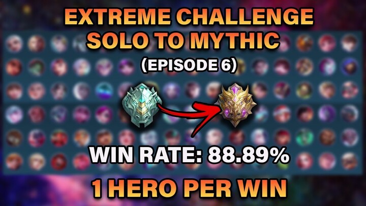 Solo To Mythic: One Hero Per Win - High WR (Ep. 6) | MLBB