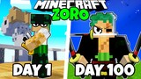 I Survived 100 Days as ZORO in Minecraft!