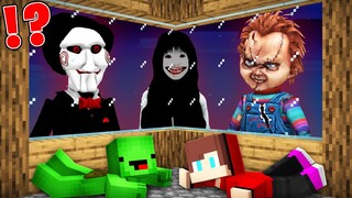 JJ and Mikey HIDE From SCARY CHUCKY, BILLY, SAMARA in Minecraft - Maizen