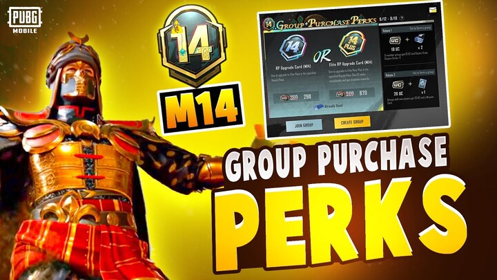 GROUP PURCHASE PERKS | ROYAL PASS M14 | GROUP PURCHASE PERK NEW EVENT PUBG MOBILE