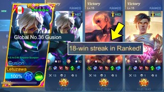 WHEN GLOBAL GUSION USE WINSTREAK HACK (101% safe)