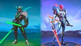 Saber Force Warrior Starlight Skin VS Iron Hound Starlight Skin MLBB Comparison