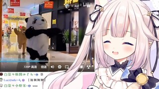 日本萝莉看最皮熊猫吉祥物笑到断气，大呼想到现场和它玩