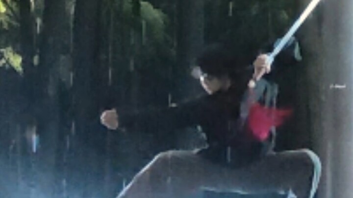 Dancing with a sword in the heavy rain