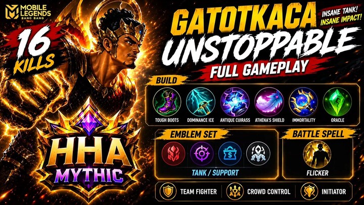 🔥 Gatotkaca 1-Hit Build Is BROKEN! | GodLike Gameplay | MLBB