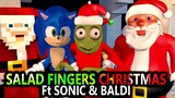 SALAD FINGERS & BALDI IN MINECRAFT CHRISTMAS CHALLENGE! Ft Sonic & Santa Minecraft Game Animation