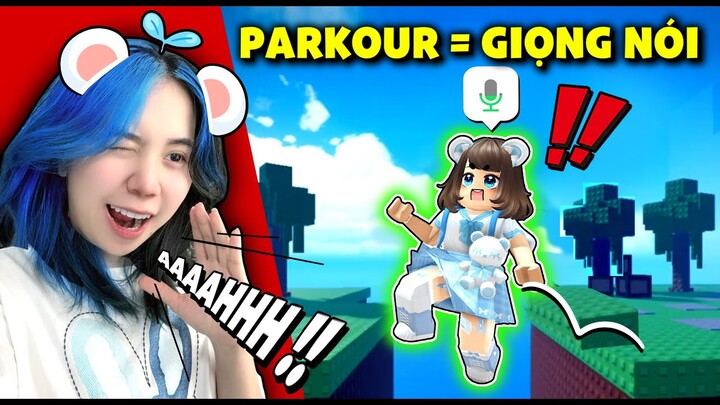 Parkour = HÉT !? Mèo Simmy Chơi Parkour BẰNG GIỌNG NÓI Trong Roblox