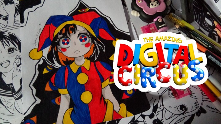 Pomni - The Amazing Digital Circus || Black and White Art (SPEED DRAWING)
