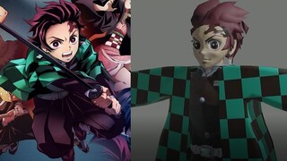 Demon Slayer - Tanjiro modeling process