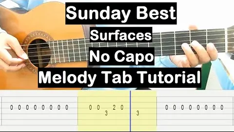 Sunday Best Guitar Lesson Melody Tab Tutorial No Capo Guitar Lessons for Beginners