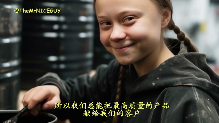 [Teks Cina] Iklan Perusahaan Minyak oleh Gadis Ramah Lingkungan yang Dibuat dengan AI