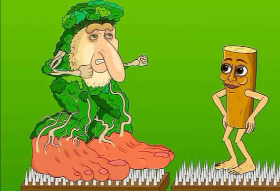 木棍人和大树精比赛踩钉子！