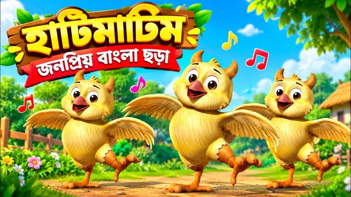 Hattimatim Tim 🐥 | হাট্টিমাটিম টিম | Bengali Nursery Rhyme for Kids | 儿童儿歌
