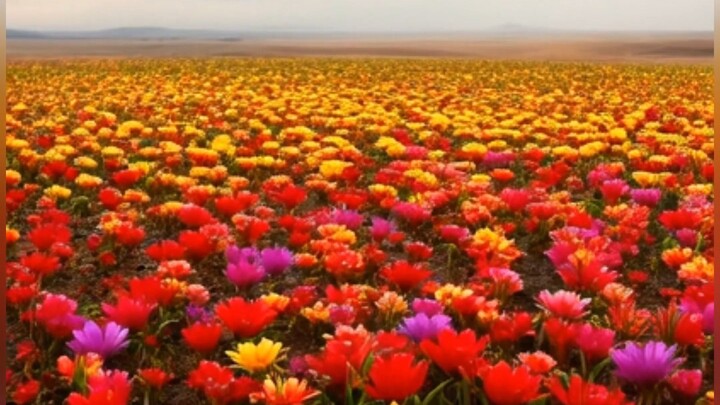 O deserto que vira um tapete de flores após a chuva 🌸🏜️