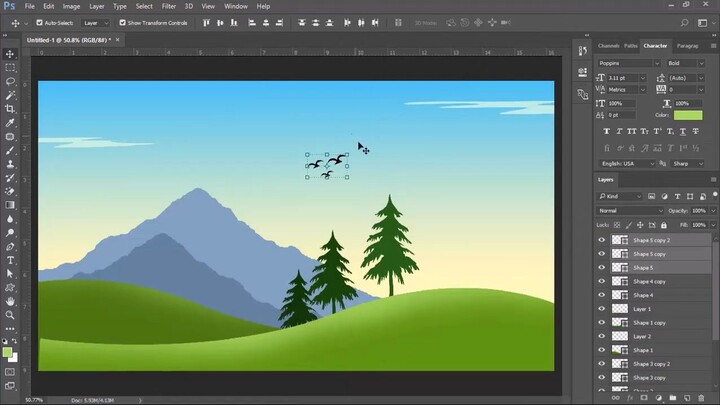 How to draw easy Mountain Vies Landscape drawing
