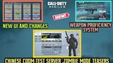 *NEW* CHINESE CODM TEST SERVER | ZOMBIE MODE TEASERS | "WEAPON PROFICIENCY SYSTEM" | UI CHANGES..