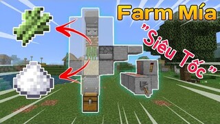 Cách Làm Máy Farm Mía Đường Siêu Tốc Trong Minecraft PE | Sugarcane Farm MCPE/BE 1.17