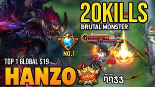 20KILLS ! HANZO BEST BUILD 2022 | TOP 1 GLOBAL HANZO GAMEPLAY | MOBILE LEGENDS✓