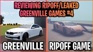 GREENVILLE RIPOFF/LEAKED GAMES #4 || Greenville ROBLOX