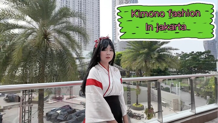 Hina is wearing kimono in a jakarta mall 🤗🤗 (this is a video of testing new camera, dji pocket 3)