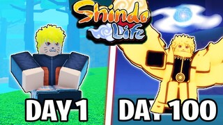 Spending 100 Days as NARUTO in Shindo Life…