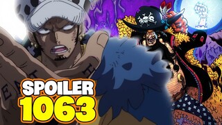 Spoiler One Piece Chap 1063 - Râu Đen tấn công Law trên biển, TRÁI ÁC QUỶ mới băng Râu Đen!