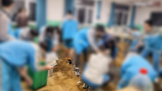 The class was flooded with orange liquid