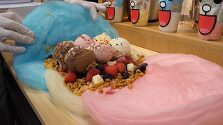 ลูกอมฝ้าย ไอศกรีมผลไม้ เบอร์ริโต - อาหารข้างทางเกาหลี