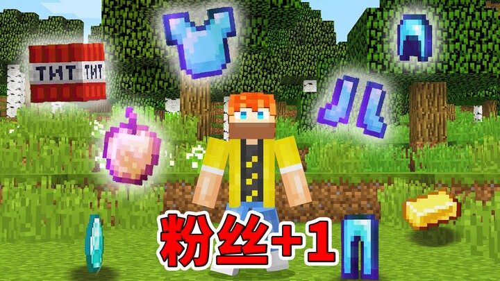 Whenever the creator gets one more like, an item will randomly drop!