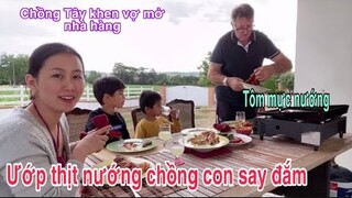 Thịt thăn mực tôm rau đậu bắp nướng/ chồng Tây khen vợ mở nhà hàng/Ẩm thực Việt Nam/Cuộc sống pháp