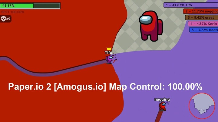 Paper.io 2 [Amogus.io] Map Control: 100.00% Among Us