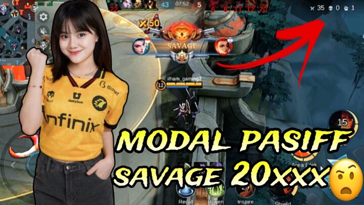 hanabi modal pasiff savage 20xx || kill 44 no mati 😱😱😱