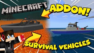 SURVIVAL VEHICLES ADDON! | Minecraft P.E. | MCPE | W10 | 1.16.101+ | Minecraft Addon Showcase