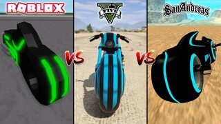 ROBLOX TRON BIKE VS GTA 5 TRON BIKE VS GTA SAN ANDREAS TRON BIKE - WHICH IS BEST?