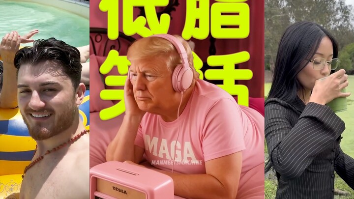 Low-fat jokes🤣: A pink boy's California dream🇺🇸💖💖