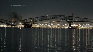 Baltimore bridge collapses after powerless cargo ship rams into support column…