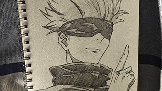 Gojo Satoru hand-drawing process