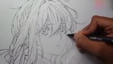 [Painting] Drawing Violet Evergarden with color pencils